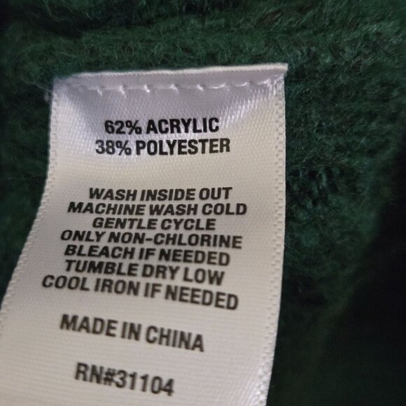 Crown & Ivy NWT Green Sequined CableKnit 1/4 Zip Sweater Size XL - Picture 7 of 7